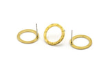 Brass Circle Earring, 8 Raw Brass Roman Numerals Stud Earrings (16x1mm) BS 2176 A1190