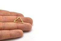 Brass Triangle Earring, 12 Raw Brass Triangle Stud Earrings (20mm) D0109 A1142