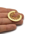 Gold Earring Findings, 2 Textured Gold Plated Brass Stud Earrings (36x33mm) N1025 Q0956