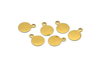 Brass Cabochon Tag, 100 Raw Brass Cabochon Tags, Stamping Tags (8mm) Brs 94 A0218