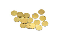 Round Brass Charm, 100 Raw Brass Cabochon Tags, Stamping Tags (10mm) Brs 71 A0289