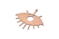 Rose Gold Eye Charm, Textured Rose Gold Plated Brass Eye Charms With 1 Loop, Pendants, Earrings (43x39x1mm) D1136 Q0881