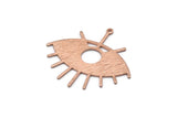 Rose Gold Eye Charm, Textured Rose Gold Plated Brass Eye Charms With 1 Loop, Pendants, Earrings (43x39x1mm) D1136 Q0881