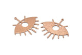 Rose Gold Eye Charm, Textured Rose Gold Plated Brass Eye Charms With 1 Loop, Pendants, Earrings (43x39x1mm) D1136 Q0881