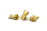 Brass Bear Stopper, 50 Raw Brass Bear Earring Back Stopper, Earring Stud Back Stoppers (14x10mm) D1100