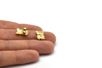 Brass Bear Stopper, 50 Raw Brass Bear Earring Back Stopper, Earring Stud Back Stoppers (14x10mm) D1100