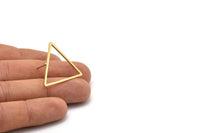 Brass Triangle Earring, 12 Raw Brass Triangle Stud Earrings (29mm) D0112 A1144