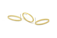 Brass Oval Earring, 8 Raw Brass Oval Stud Earrings (14x28x1.4x1.8mm) BS 1739 A1186