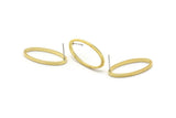 Brass Oval Earring, 8 Raw Brass Oval Stud Earrings (14x28x1.4x1.8mm) BS 1739 A1186