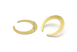 Brass Moon Earring, 6 Raw Brass Crescent Moon Stud Earrings (28.5x27.5x5x1mm) E014 A1281