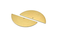 Brass Half Moon, 8 Raw Brass Semi Circle Blanks With 1 Hole, Charms, Earrings, Pendants (39x15x1mm) D0836