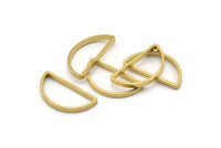Brass Half Moon, 24 Raw Brass Semi Circle Connectors (23x12x2x0.9mm) E303