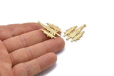 Gold Tree Charm, 2 Gold Plated Brass Tree Charms With 1 Loop, Pendant, Findings (30x21x1mm) N1090 Q0682