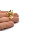 Brass Royal Ring, 2 Raw Brass Royal Rings With 1 Stone Settings - Pad Size 3mm N1953