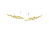 Pirinç Küpe, 8 Ham Pirinç Şimşek Çivi Küpe (34x8x0,80 mm) M02475 A0116