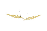Pirinç Küpe, 8 Ham Pirinç Şimşek Çivi Küpe (34x8x0,80 mm) M02475 A0116