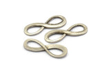 Gümüş Sonsuzluk Tılsımı, 24 Antik Gümüş Kaplama Pirinç Sonsuzluk Kolye Tılsımı, Küpeler, Bulgular (23x8x1mm) D1141 H1142