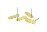 Stud Earring - 12 Raw Brass Stud Earrings (14x4x0.80mm) M02581 A0107