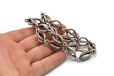 Silver Necklace Chain, Antique Silver Plated Brass Rope Chain Necklace, Chain Choker Necklace (45cm - 17.7 inc) 26x12mm N1882 Q0719