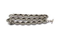Silver Necklace Chain, Antique Silver Plated Brass Rope Chain Necklace, Chain Choker Necklace (45cm - 17.7 inc) 18x17x6-13x9x3mm N1886 Q0723