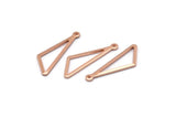 Open Triangle Charm, 6 Rose Gold Plated Brass Triangle Charms with 1 Loop (27x9x1mm) BS 2185 Q0572