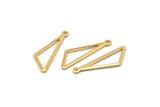 Open Triangle Charm, 6 Gold Plated Brass Triangle Charms with 1 Loop (27x9x1mm) BS 2185 Q0572
