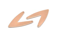 Rose Gold Letter Charm, 2 Rose Gold Plated Brass V Shape Connectors With 2 Holes, Findings (31x22.5x0.80mm) D996 Q0862