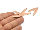 Rose Gold Letter Charm, 2 Rose Gold Plated Brass V Shape Connectors With 2 Holes, Findings (31x22.5x0.80mm) D996 Q0862