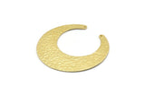 Hammered Moon Crescent Charm, 1 Raw Brass Hammered Moons with 2 Holes Pendant (55x19x4mm) N0471