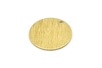 Brass Round Tag, 12 Raw Brass Round Textured Stamping Blanks With 1 Hole (20x0.80mm) D0641