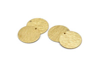 Brass Round Tag, 12 Raw Brass Round Textured Stamping Blanks With 1 Hole (20x0.80mm) D0641