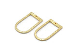 D Shape Rings, 3 Gold Plated Brass Hammered D Shape Connectors With 1 Hole, Rings  (29x17x1.3mm) BS 1875 Q0570