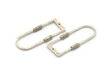 D Shape Rings, 2 Antique Silver Plated Brass D Shape Textured Connectors With 1 Hole, Rings  (47x19x1.4mm) BS 1884 H0454