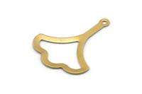 Brass Ginkgo Charm, 50 Raw Brass Ginkgo Leaf Charms With 1 Hole (26x20x0.40mm) A0950