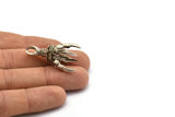 Dragon Claw Pendant, 1 Antique Silver Plated Brass Dragon Claw Charms, Necklace Pendants (36x11mm) N0380 H0170