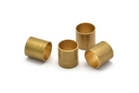Industrial Brass Tube - 12 Raw Brass Industrial Tube Findings, (12x12mm)    A0670