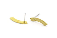 Stud Earring, 12 Textured Raw Brass, Stud Earrings, Ear Stud, Brass Earrings (20x3.5x0.80mm) A1534