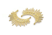 Moon Phases Pendant, Gold Plated Brass Crescent Pendants With 2 Loops, Earring Findings (48x23x1mm) N1017 Q0965