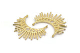 Moon Phases Pendant, Gold Plated Brass Crescent Pendants With 2 Loops, Earring Findings (48x23x1mm) N1017 Q0965