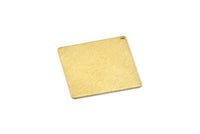 Brass Square Charm, 6 Raw Brass Textured Square Stamping Blanks With 1 Hole, Pendants, Earrings (25x0.80mm) D0796