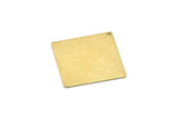 Brass Square Charm, 6 Raw Brass Textured Square Stamping Blanks With 1 Hole, Pendants, Earrings (25x0.80mm) D0796