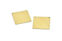 Brass Square Charm, 6 Raw Brass Textured Square Stamping Blanks With 1 Hole, Pendants, Earrings (25x0.80mm) D0796