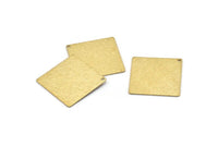 Brass Square Charm, 6 Raw Brass Textured Square Stamping Blanks With 1 Hole, Pendants, Earrings (25x0.80mm) D0796