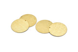 Brass Round Tag, 4 Raw Brass Textured Round Stamping Blanks With 1 Hole, Charms, Pendants, Findings (30x1mm) D0810