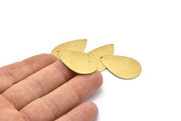 Brass Drop Charm, 8 Raw Brass Drop Charms With 1 Hole, Earrings, Findings (31x20x0.80mm) D0818