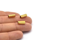 Square Brass Tube, 25 Raw Brass Tubes, Square Shaped Tube Beads, Findings (12x4mm) Brs 1401 (A0685)