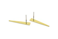 Brass Triangle Earring, 10 Raw Brass Triangle Stud Earrings (26x4.5x0.80mm) M142 A1612