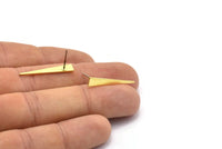 Brass Triangle Earring, 10 Raw Brass Triangle Stud Earrings (26x4.5x0.80mm) M142 A1612