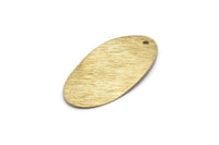 Brass Oval Charm, 24 Raw Brass Textured Oval Stamping Blanks With 1 Hole, Earrings, Findings (29x16x0.50mm) D0825