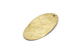 Brass Oval Charm, 24 Raw Brass Textured Oval Stamping Blanks With 1 Hole, Earrings, Findings (29x16x0.50mm) D0825